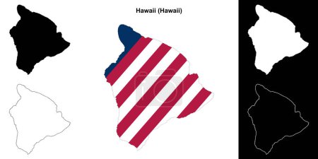 Conjunto de mapas de contorno del Condado de Hawaii (Hawaii)