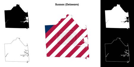 Sussex County (Delaware) outline map set