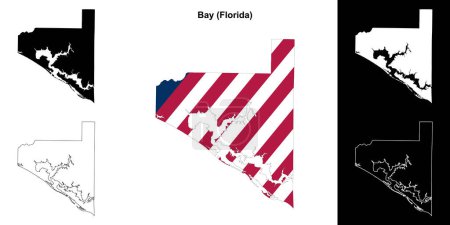 Bay County (Florida) outline map set
