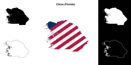 Citrus County (Florida) outline map set