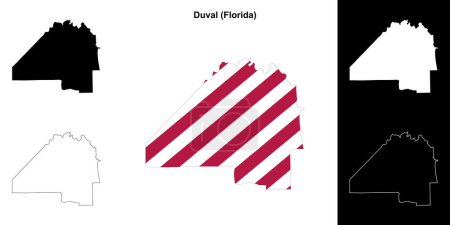 Duval County (Florida) outline map set