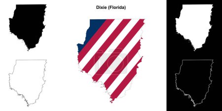 Dixie County (Florida) outline map set