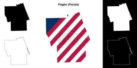 Flagler County (Florida) outline map set
