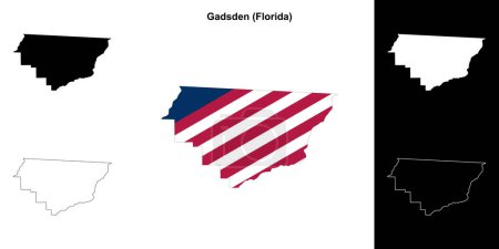 Gadsden County (Florida) outline map set