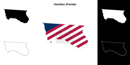 Hamilton County (Florida) umrissenes Kartenset