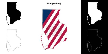 Gulf County (Florida) outline map set