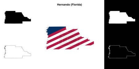 Hernando County (Florida) outline map set
