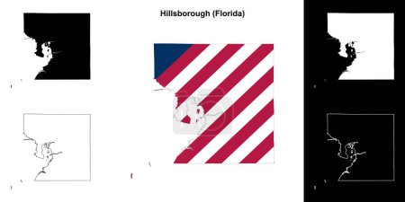 Hillsborough County (Florida) outline map set
