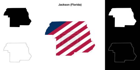 Jackson County (Florida) outline map set