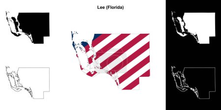 Lee County (Florida) outline map set