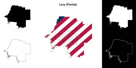 Levy County (Florida) outline map set