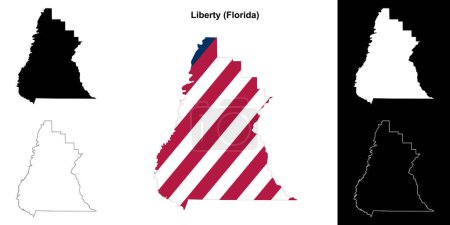 Liberty County (Florida) outline map set