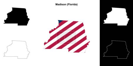 Madison County (Florida) outline map set