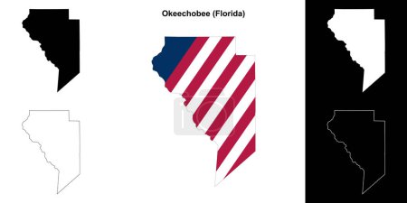 Okeechobee County (Florida) outline map set