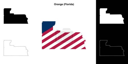 Orange County (Florida) outline map set
