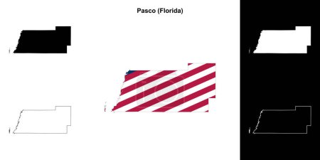 Pasco County (Florida) outline map set