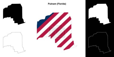 Putnam County (Florida) outline map set
