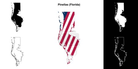 Pinellas County (Florida) outline map set