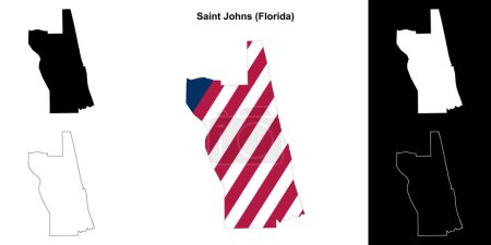 Saint Johns County (Florida) umrissenes Kartenset