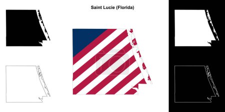 Saint Lucie County (Florida) outline map set