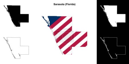 Sarasota County (Florida) outline map set
