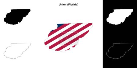 Union County (Florida) outline map set