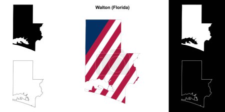 Walton County (Florida) outline map set
