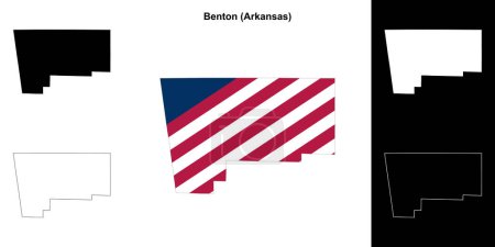 Benton County (Arkansas) esquema mapa conjunto