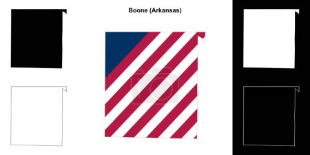 Boone County (Arkansas) outline map set