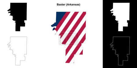 Baxter County (Arkansas) umrissenes Kartenset