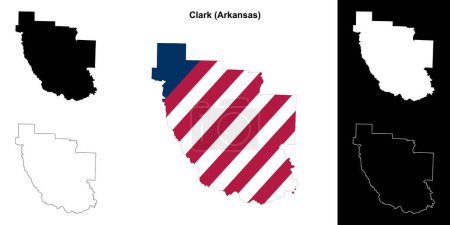 Clark County (Arkansas) umrissenes Kartenset
