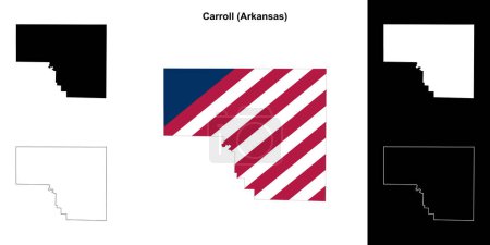 Carroll County (Arkansas) outline map set