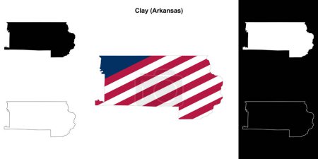Clay County (Arkansas) outline map set