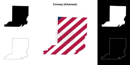 Conway County (Arkansas) outline map set