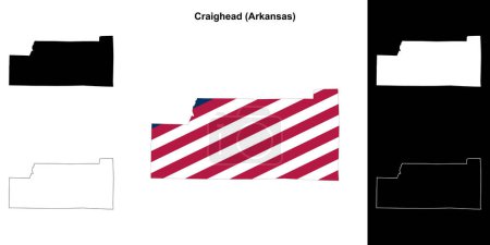 Craighead County (Arkansas) outline map set