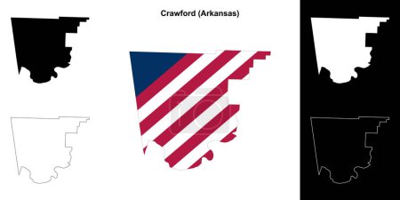 Crawford County (Arkansas) outline map set