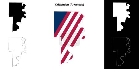 Crittenden County (Arkansas) outline map set
