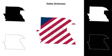 Dallas County (Arkansas) outline map set