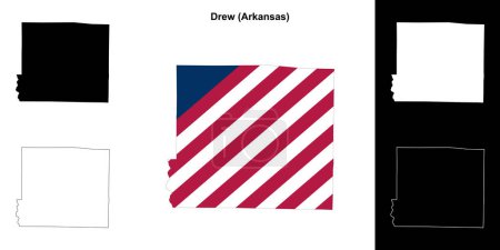 Drew County (Arkansas) outline map set
