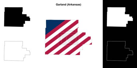 Garland County (Arkansas) outline map set