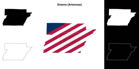 Greene County (Arkansas) umrissenes Kartenset