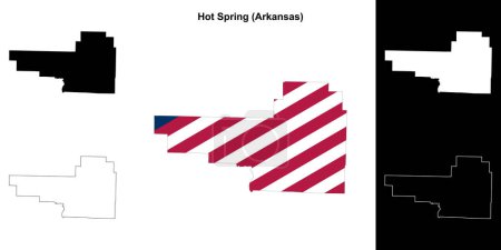 Hot Spring County (Arkansas) outline map set