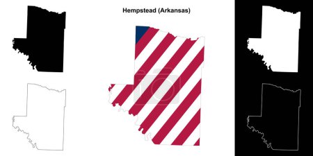 Hempstead County (Arkansas) outline map set