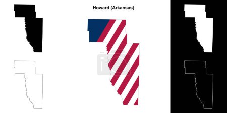 Téléchargez les illustrations : Howard County (Arkansas) schéma carte - en licence libre de droit