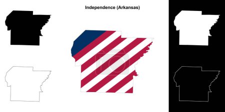 Independence County (Arkansas) outline map set