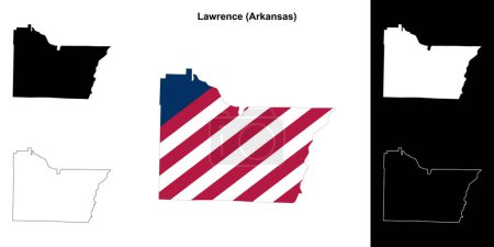Lawrence County (Arkansas) outline map set