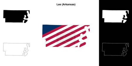 Lee County (Arkansas) outline map set