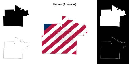Lincoln County (Arkansas) umrissenes Kartenset