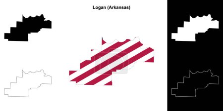 Logan County (Arkansas) umrissenes Kartenset