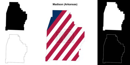 Madison County (Arkansas) outline map set